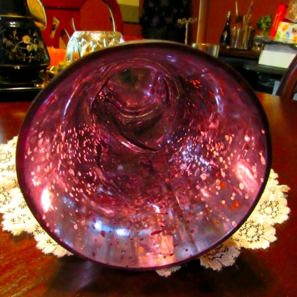 💗Sensational Vintage Art Deco Nouveau Style Tulip Pink & Silver Iridescent Vase - Picture 12 of 16